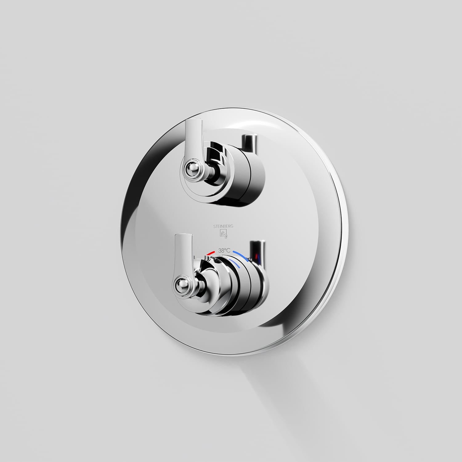 Finish set for concealed thermostatic mixer with 2-way diverter - Flush Mounting | Model 35041333