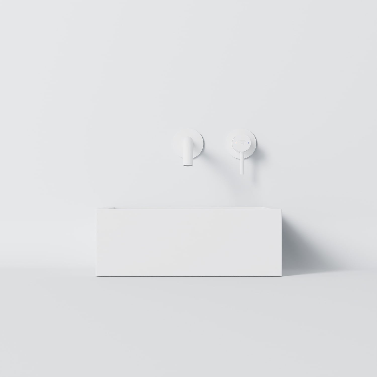 Steinberg Square Solid Surface Countertop Washbasin (Matt White 430mm x 380mm x 155mm)