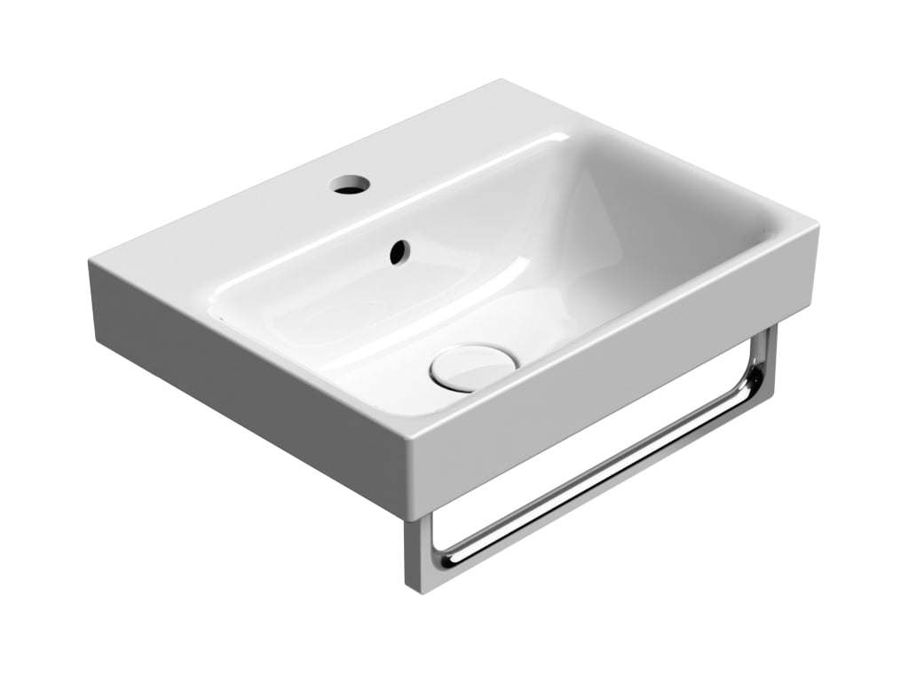 Rectangular washbasin with single taphole | Model 9682111