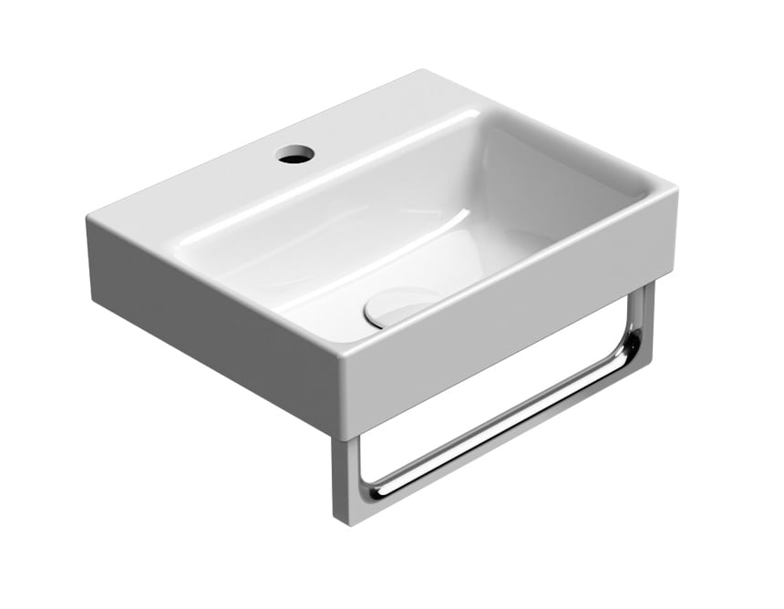 Rectangular washbasin with single tap hole | Model 9684111