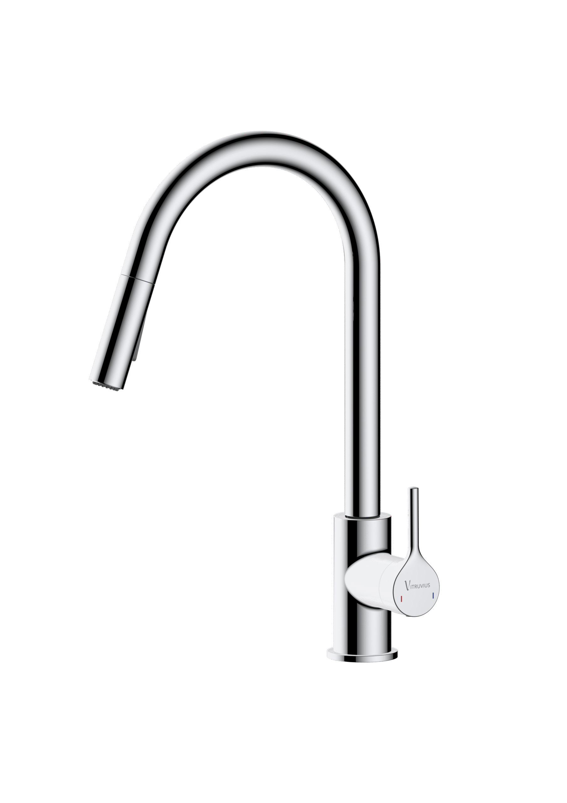 kitchen mixer with high swivel spout and pull-out spray