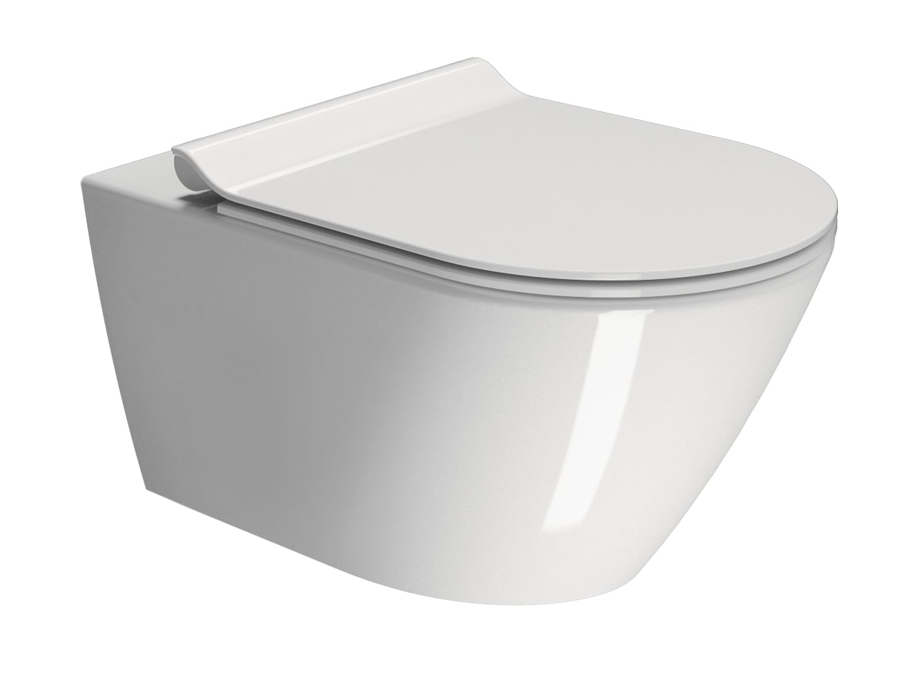 wall-hung toilet with rimless swirlflush flushing system