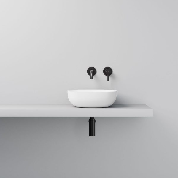 Steinberg Square Solid Surface Countertop Washbasin (Matt Black 400mm x 400mm)