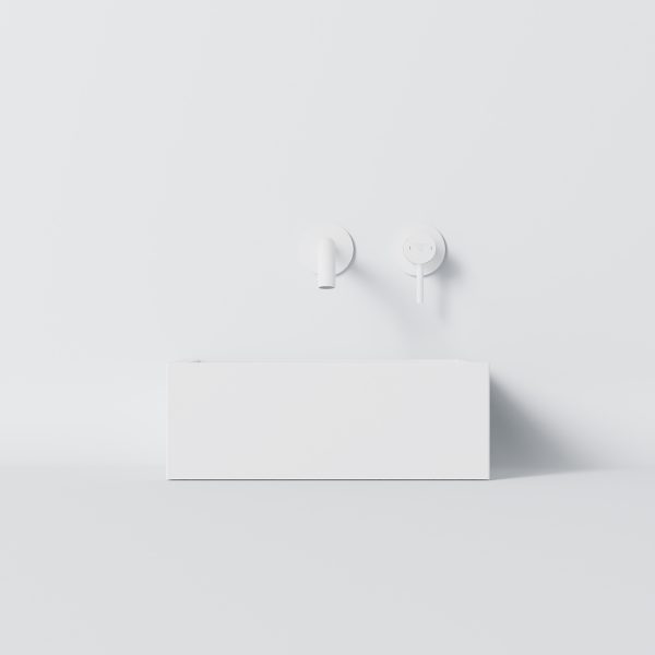 Steinberg Square Solid Surface Countertop Washbasin (Matt White 430mm x 380mm x 155mm)