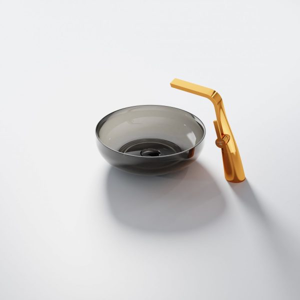 Steinberg Round Polyresin Countertop Washbasin (Amber 400mm x 120mm)