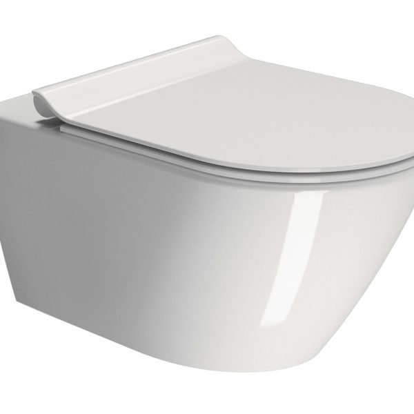 wall-hung toilet with rimless swirlflush flushing system